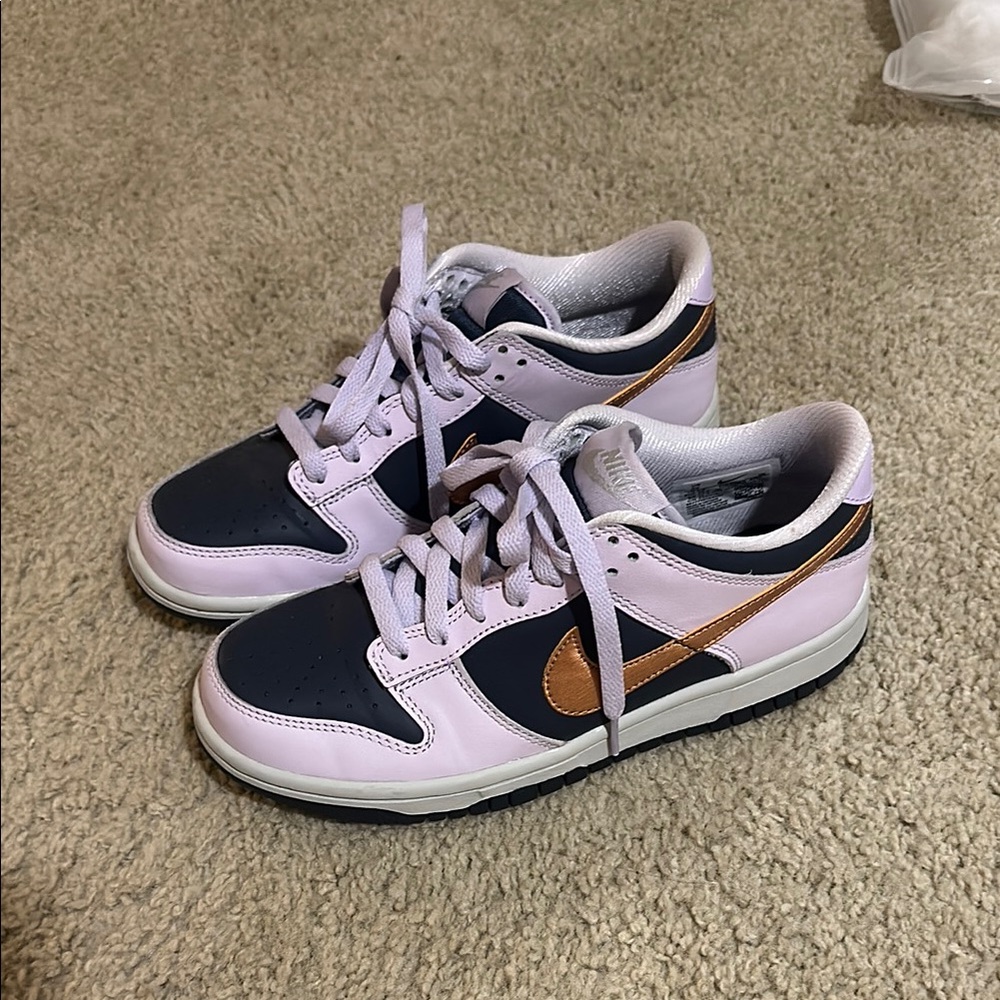 Nike Pink and Gold Sneakers Classic Design